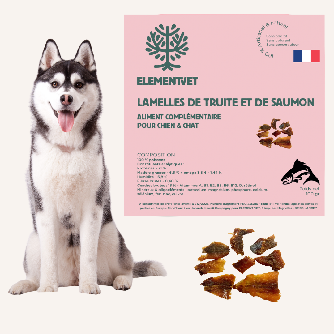 Natural dog treats – Trout & salmon strips rich in omega-3